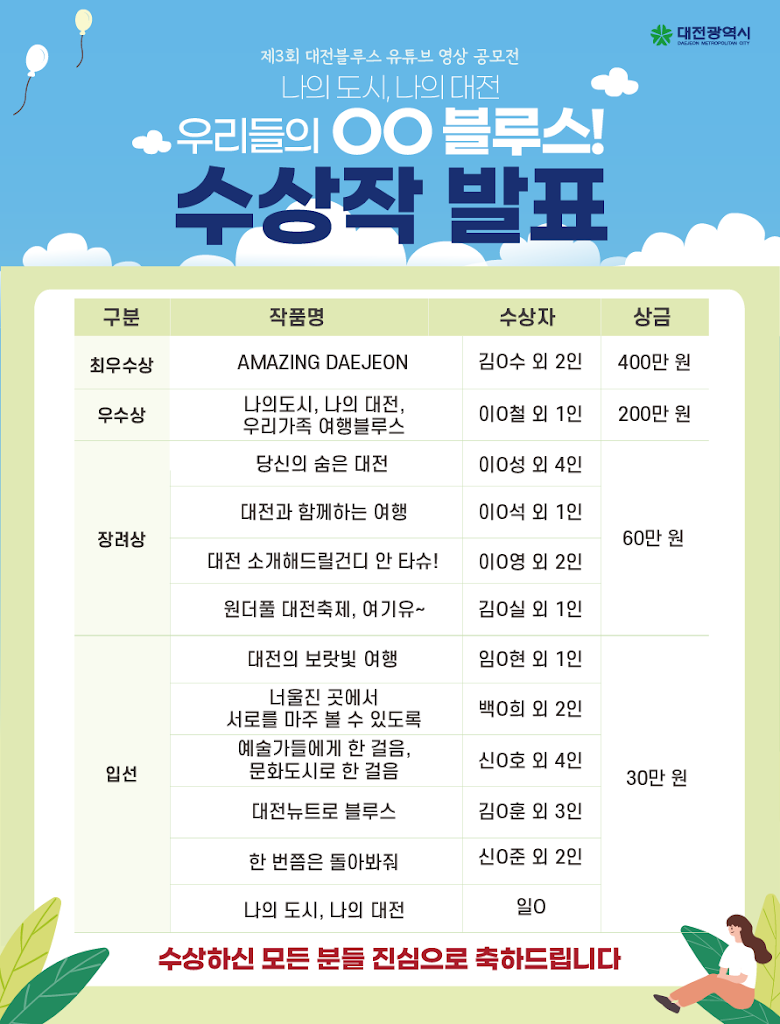 제 3회 대전블루스 유튜브 영상 공모전
